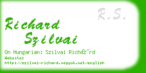 richard szilvai business card